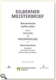 Silberner Meisterbrief 2018